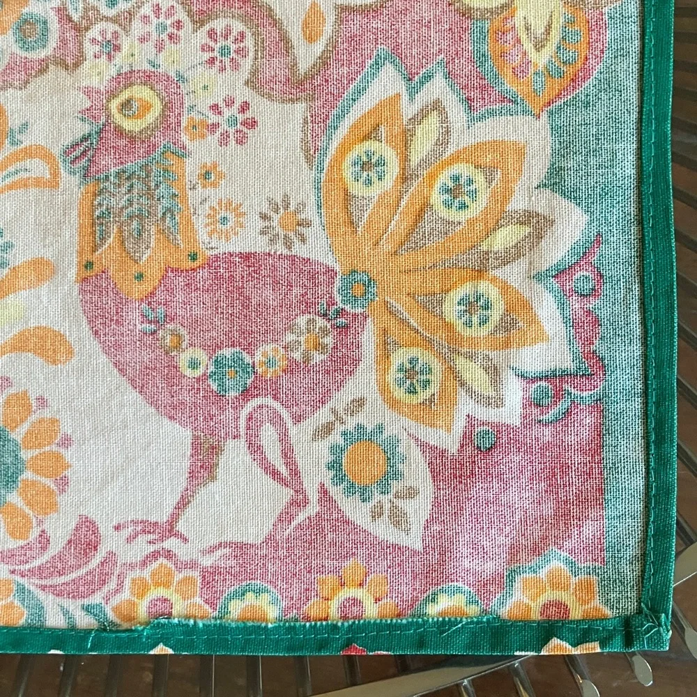 Vintage 60s 70s Dala horse tea towel dish cloth